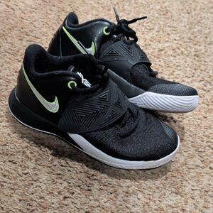 Nike Black Basketball Shoes with Neon Green Swoosh